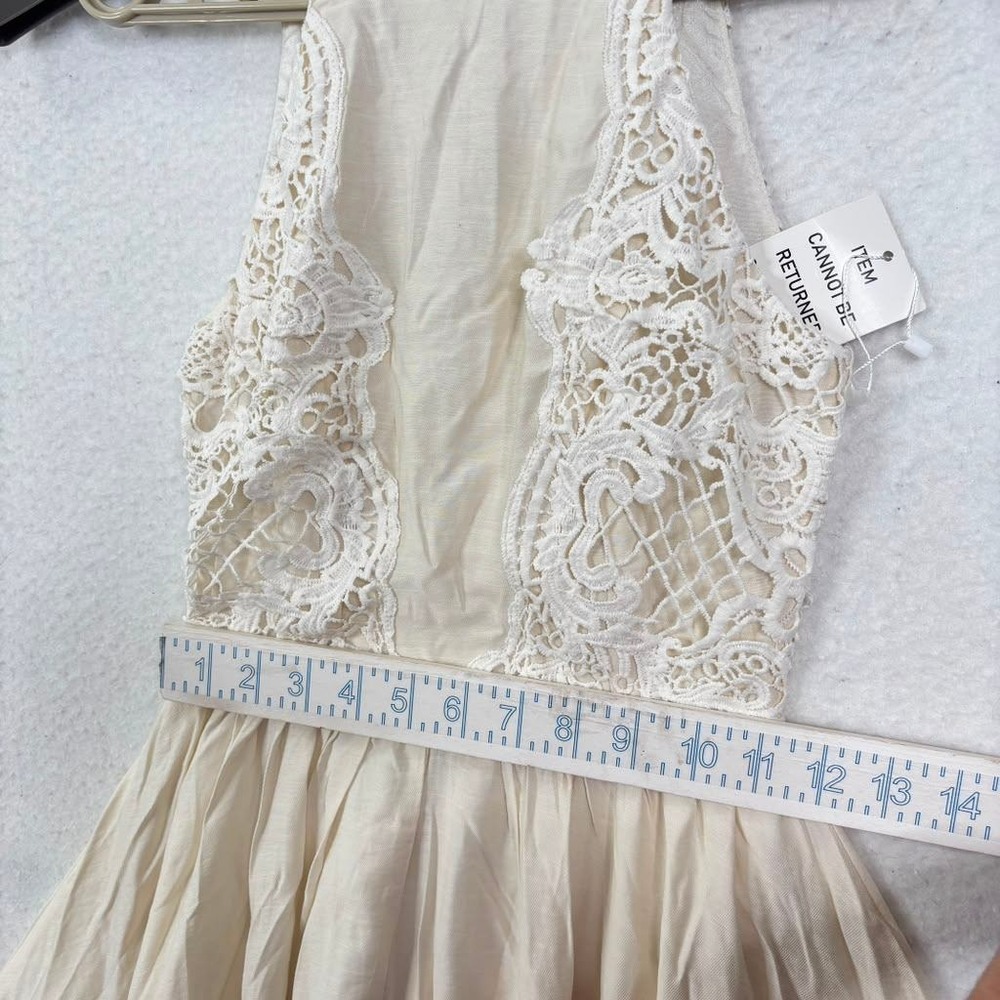 Joyfolie Alondra Maxi Dress Gardenia Crochet Halter 2XS Boho Fairy Wedding - Picture 3 of 16